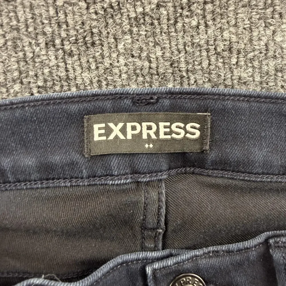 Express Jeans Womens 4R Supersoft Super Skinny Mid Rise Stretch Dark Wash‎ Denim